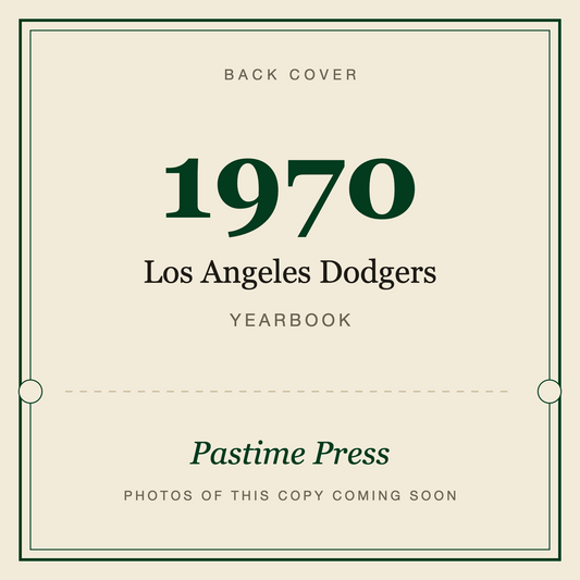 1970 Los Angeles Dodgers Yearbook, back cover