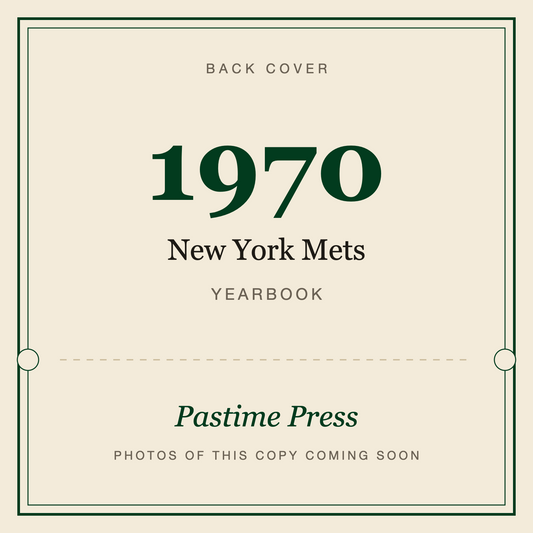 1970 New York Mets Yearbook, back cover