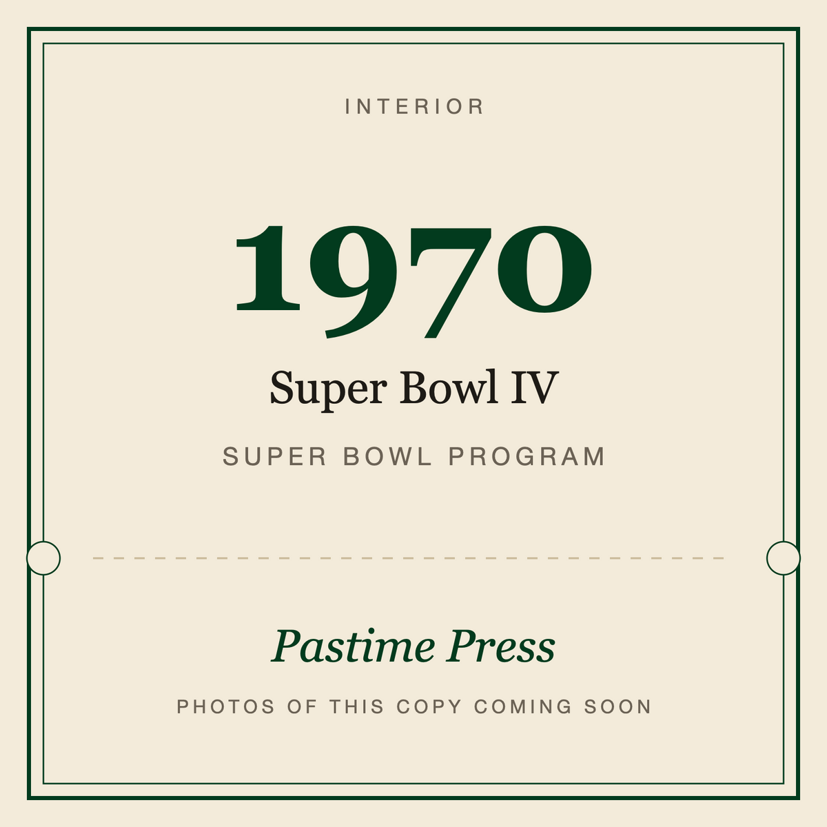 1970 Super Bowl IV Program, interior