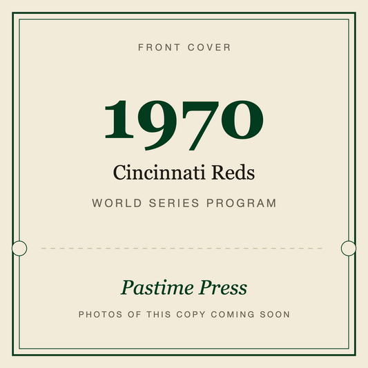 1970 Cincinnati Reds World Series Program, front cover