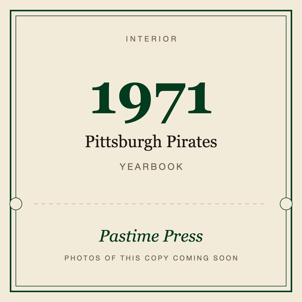 1971 Pittsburgh Pirates Yearbook, interior
