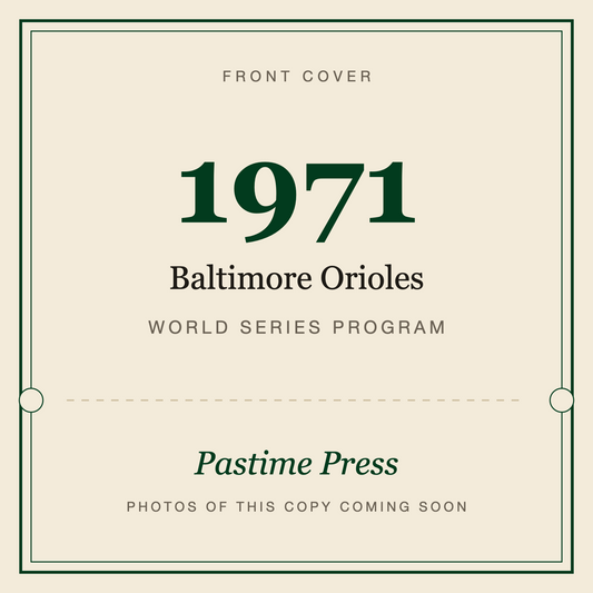 1971 Baltimore Orioles World Series Program, front cover
