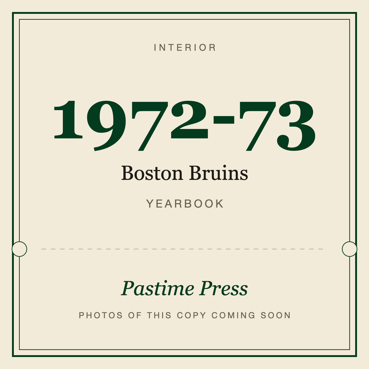 1972-73 Boston Bruins Yearbook, interior