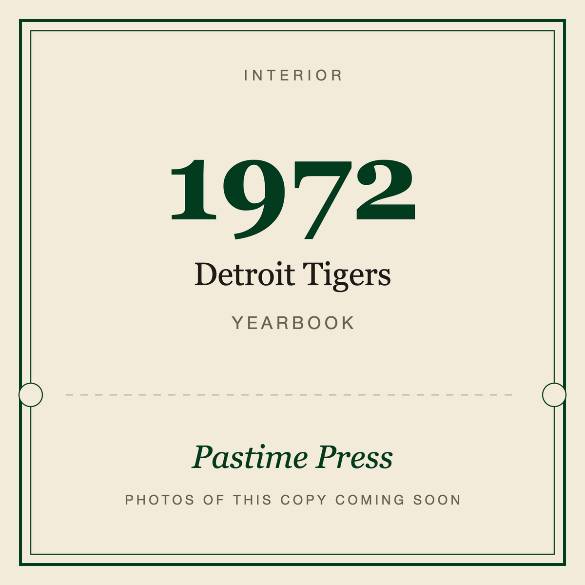 1972 Detroit Tigers Yearbook, interior