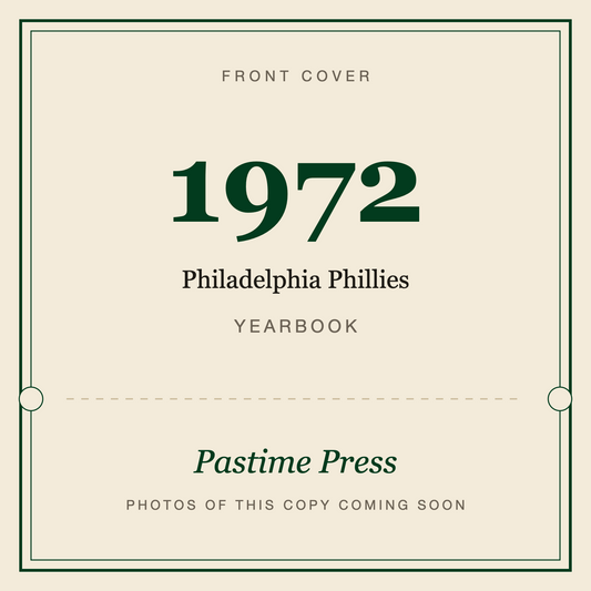 1972 Philadelphia Phillies Yearbook, front cover