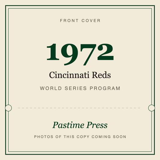 1972 Cincinnati Reds World Series Program, front cover