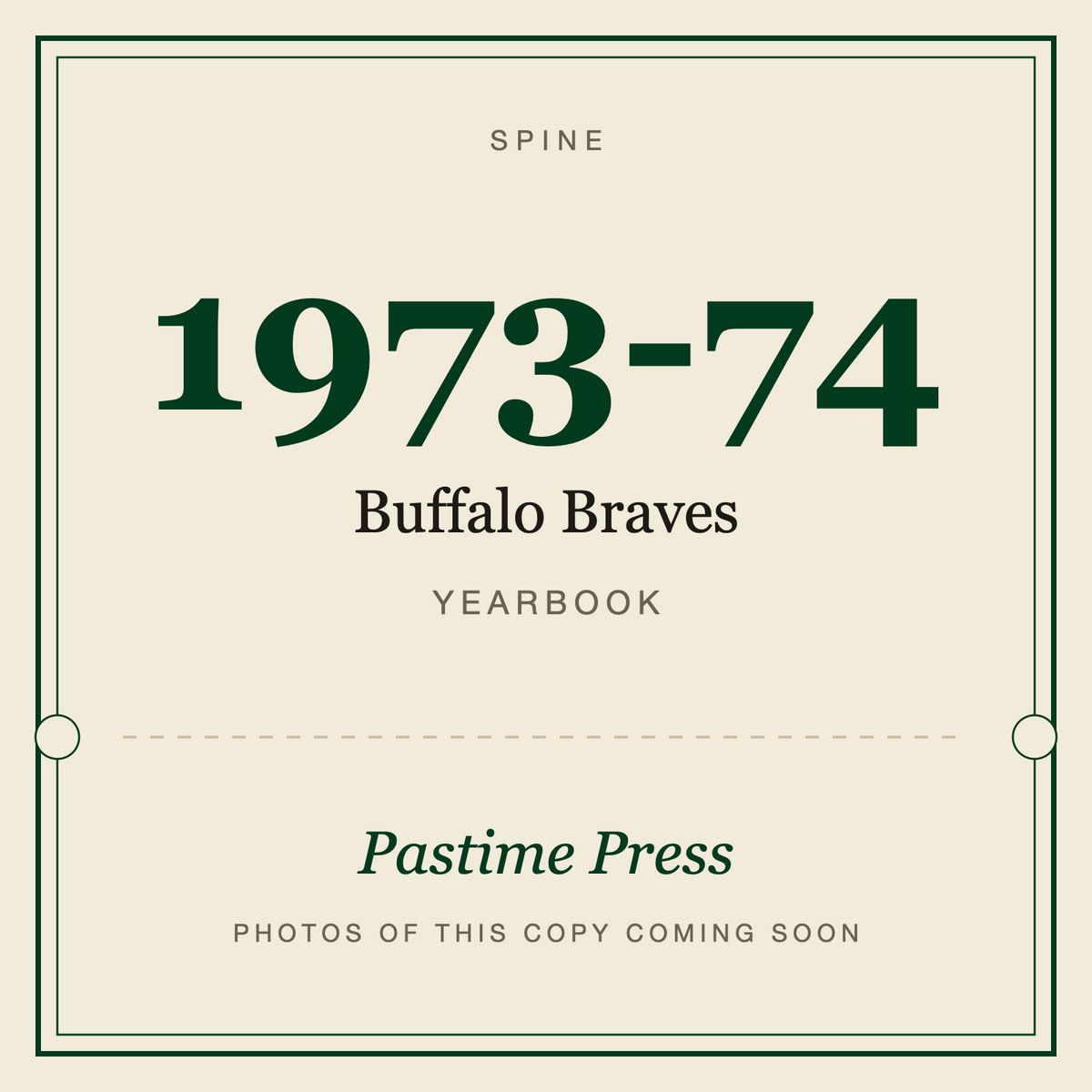 1973-74 Buffalo Braves Yearbook, spine