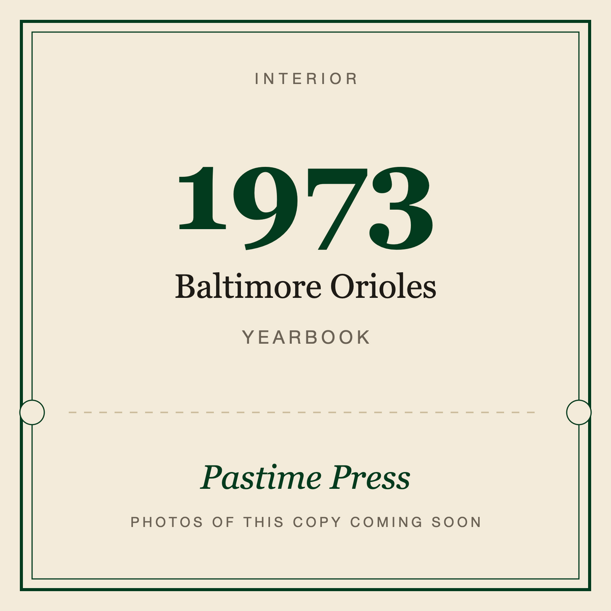 1973 Baltimore Orioles Yearbook, interior