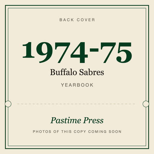 1974-75 Buffalo Sabres Yearbook, back cover