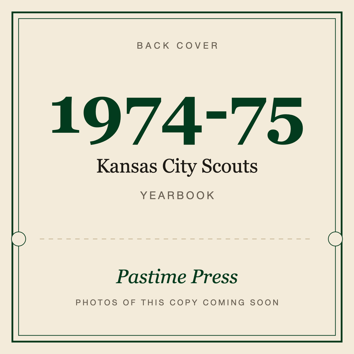 1974-75 Kansas City Scouts Yearbook, back cover