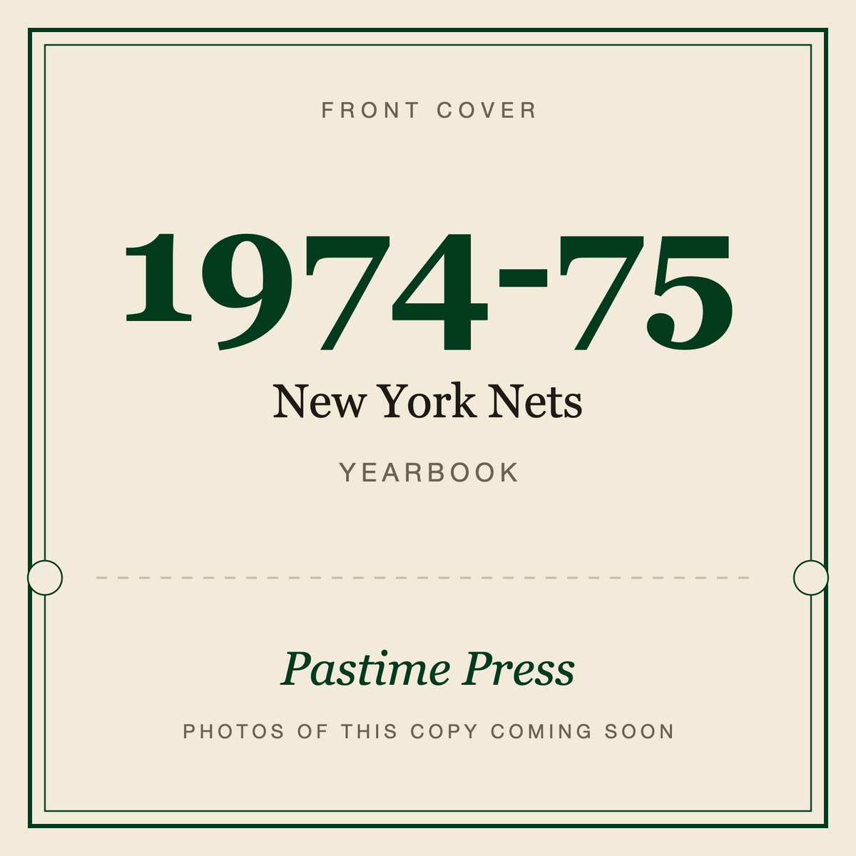 1974-75 New York Nets Yearbook, front cover