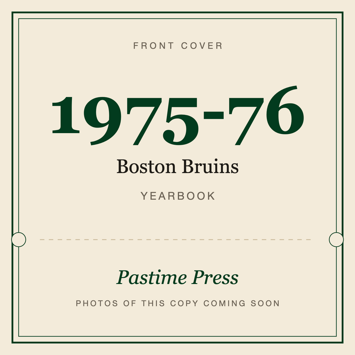 1975-76 Boston Bruins Yearbook, front cover