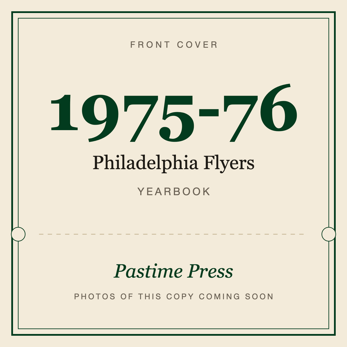 1975-76 Philadelphia Flyers Yearbook, front cover