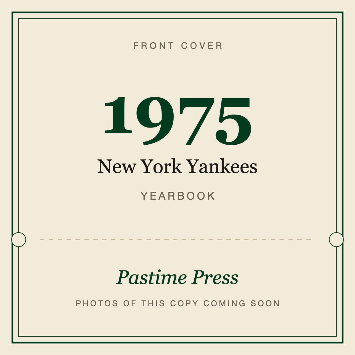 1975 New York Yankees Yearbook, front cover