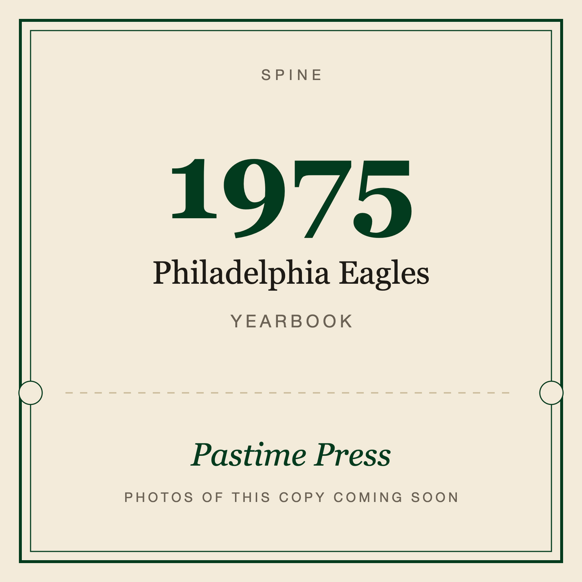 1975 Philadelphia Eagles Yearbook, spine