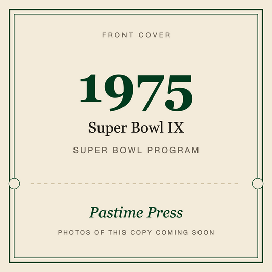 1975 Super Bowl IX Program, front cover