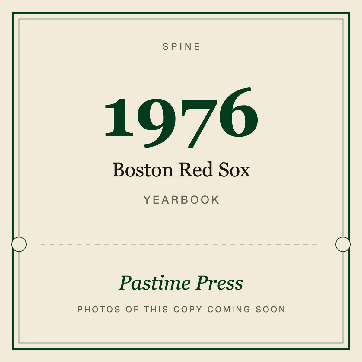 1976 Boston Red Sox Yearbook, spine