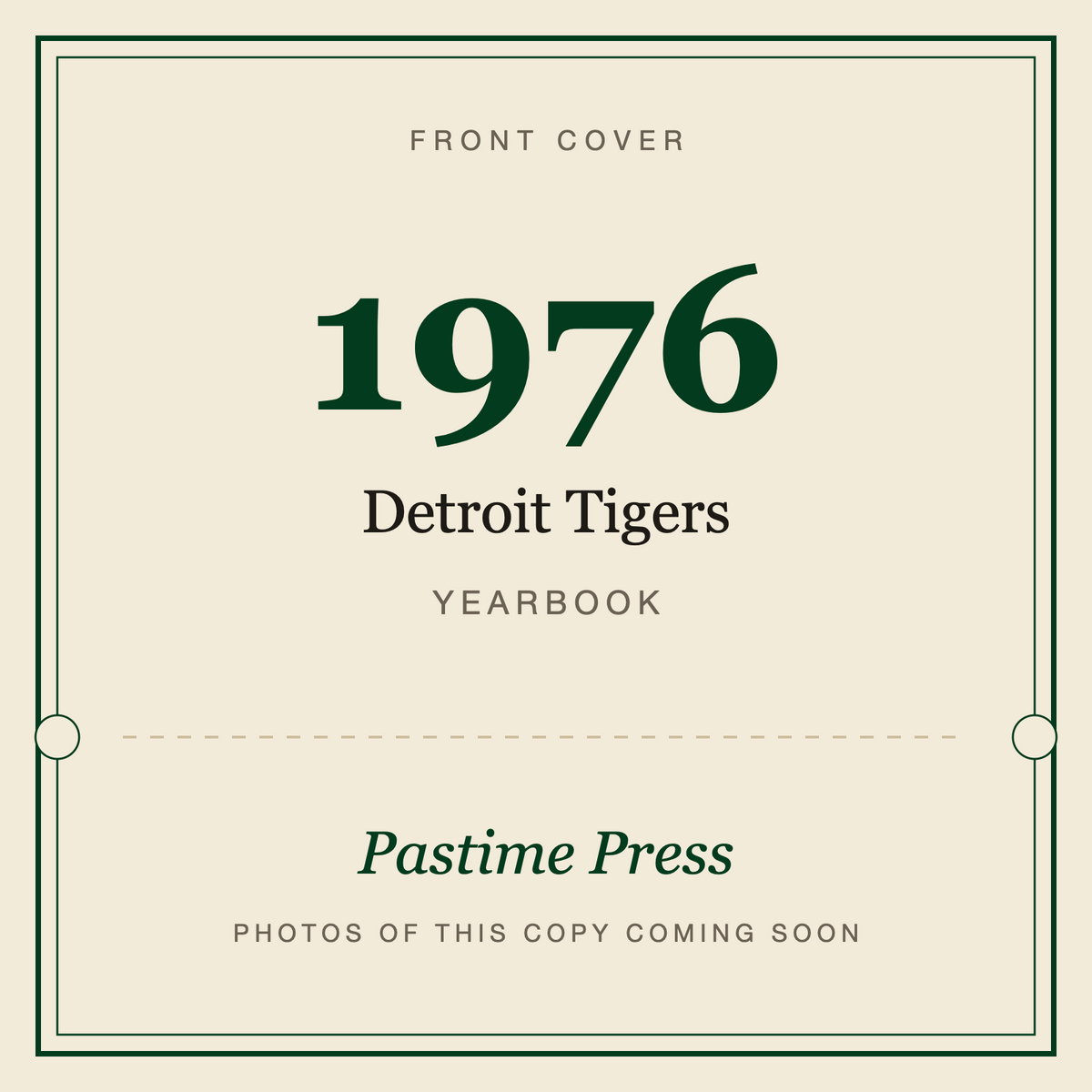 1976 Detroit Tigers Yearbook, front cover