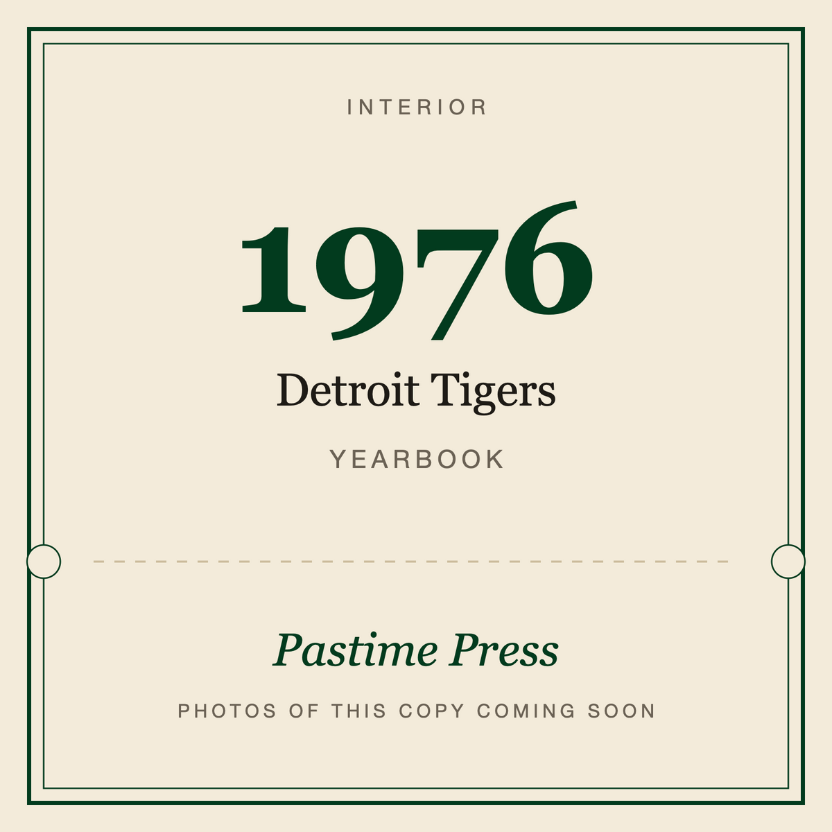 1976 Detroit Tigers Yearbook, interior