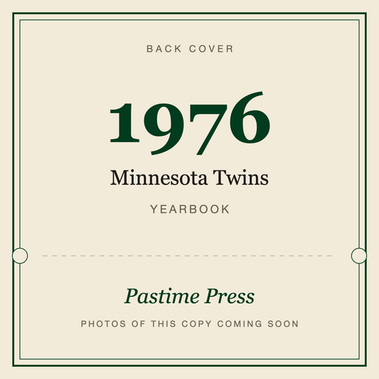 1976 Minnesota Twins Yearbook, back cover