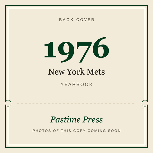 1976 New York Mets Yearbook, back cover