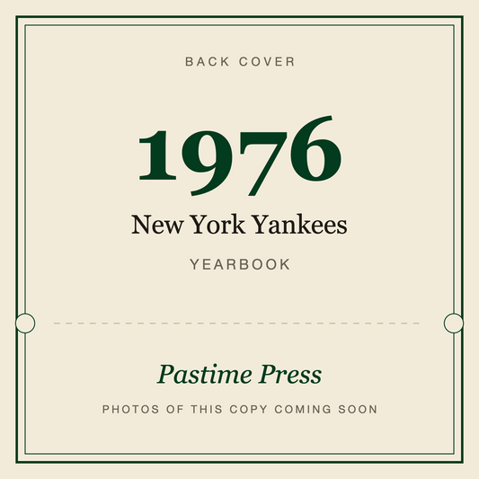 1976 New York Yankees Yearbook, back cover