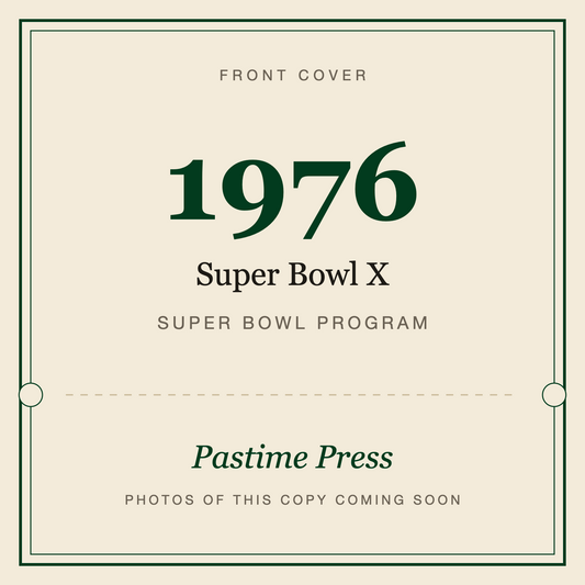 1976 Super Bowl X Program, front cover