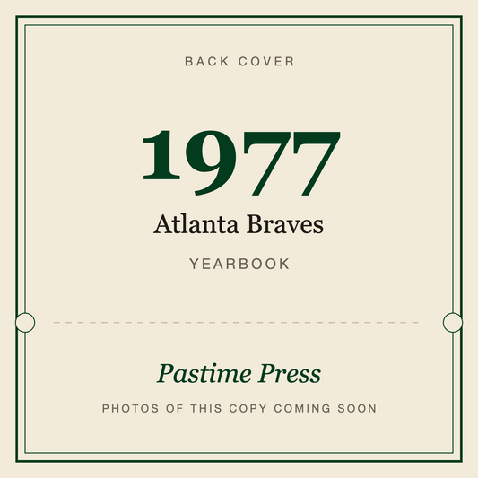 1977 Atlanta Braves Yearbook, back cover