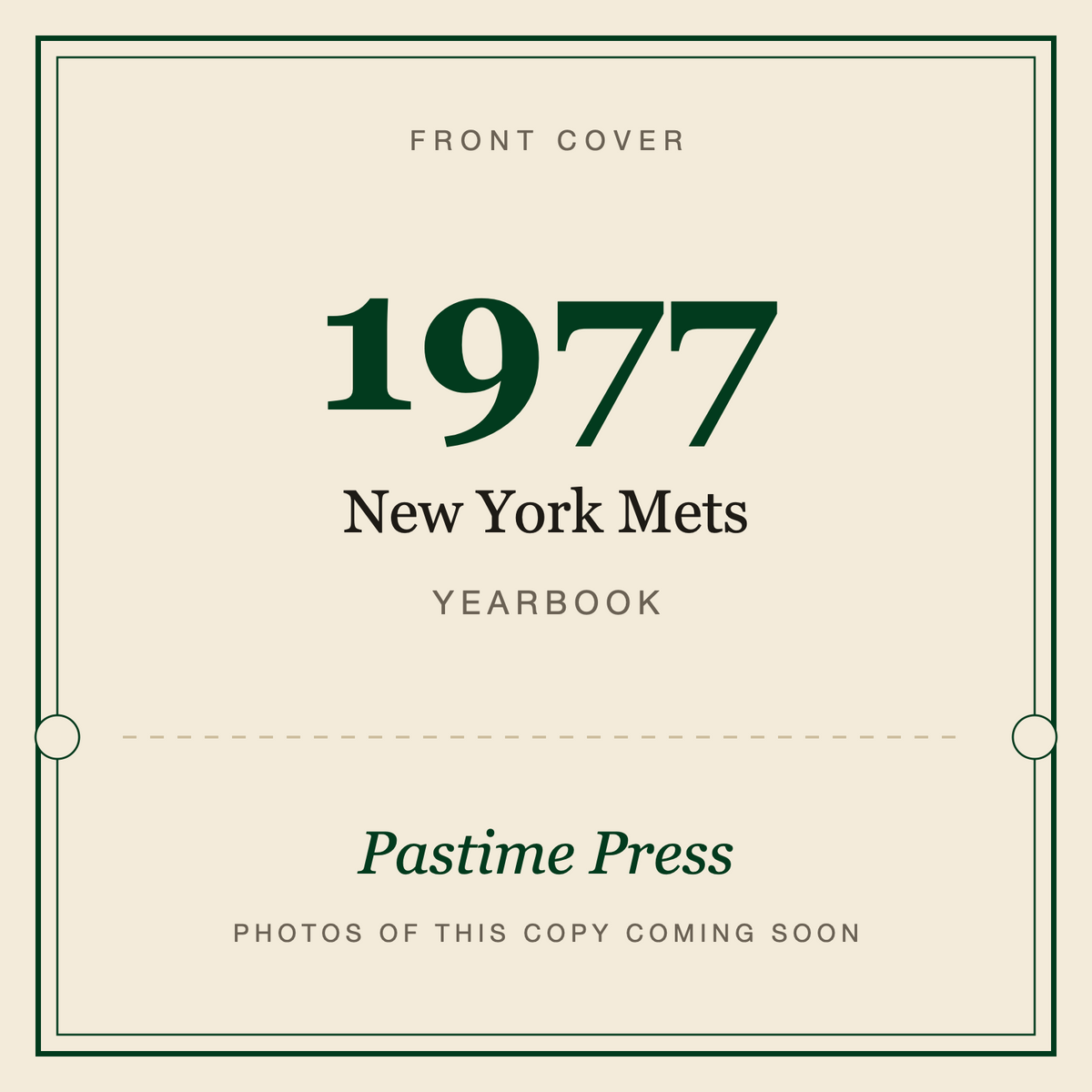 1977 New York Mets Yearbook, front cover