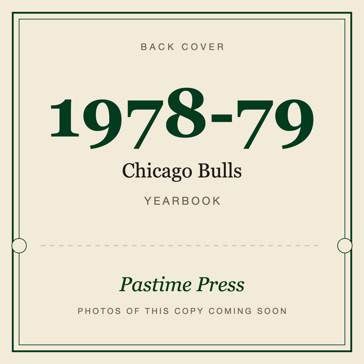 1978-79 Chicago Bulls Yearbook, back cover