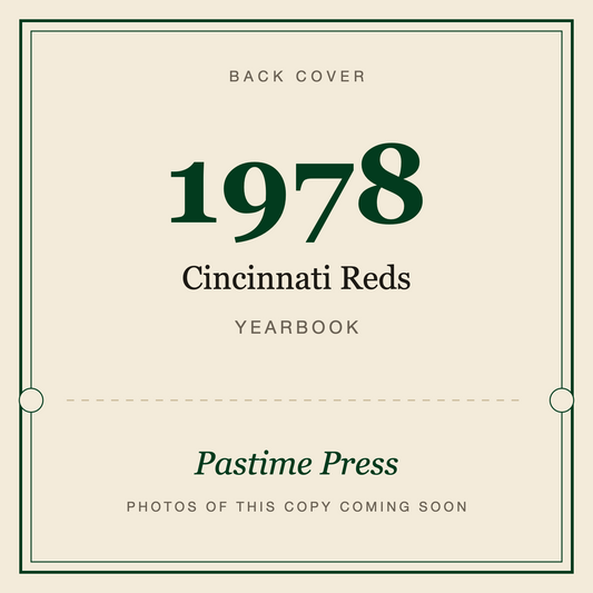 1978 Cincinnati Reds Yearbook, back cover