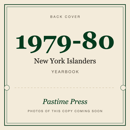 1979-80 New York Islanders Yearbook, back cover