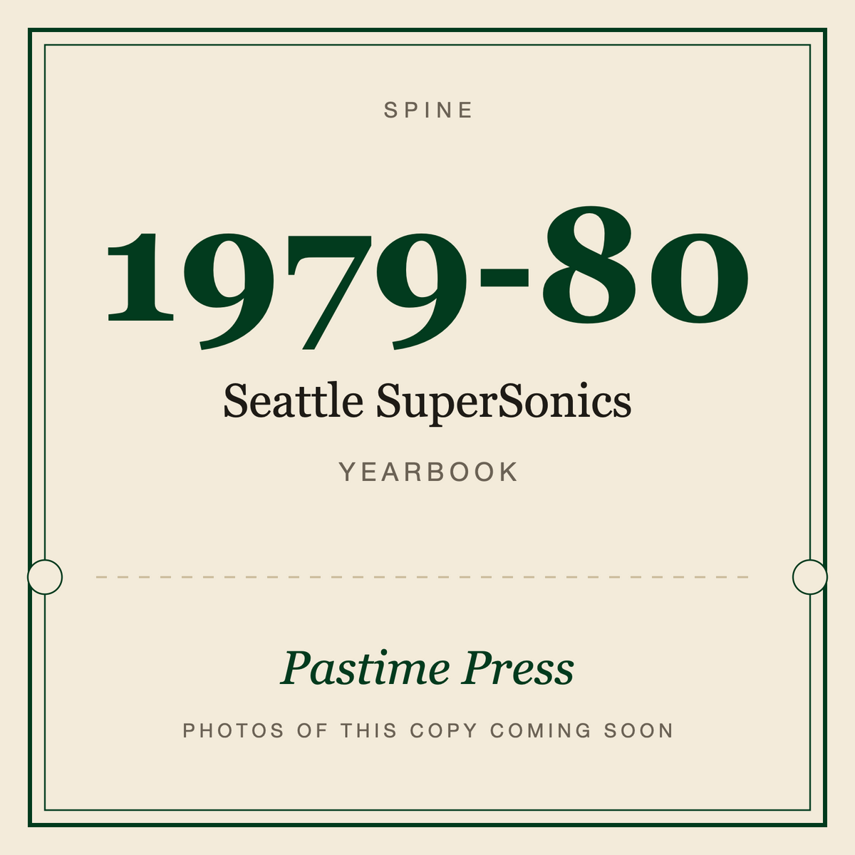1979-80 Seattle SuperSonics Yearbook, spine