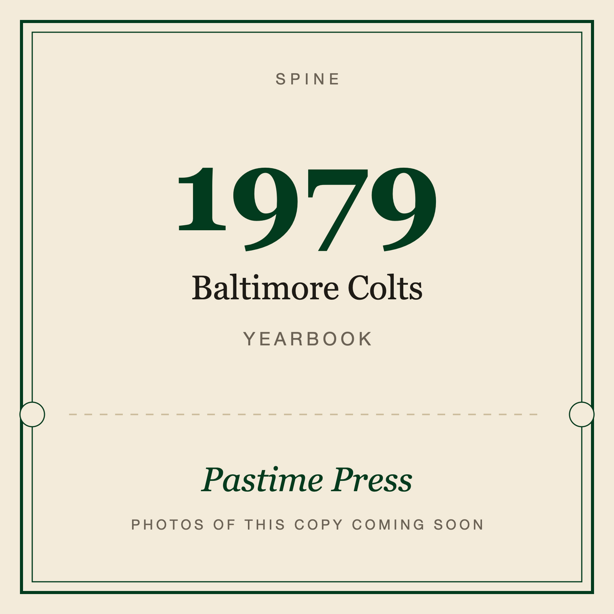 1979 Baltimore Colts Yearbook, spine