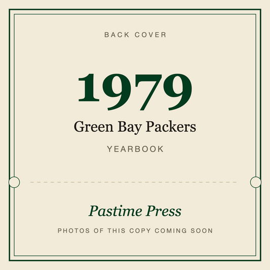 1979 Green Bay Packers Yearbook, back cover