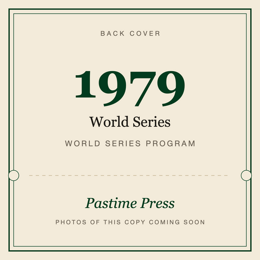 1979 World Series Program, back cover