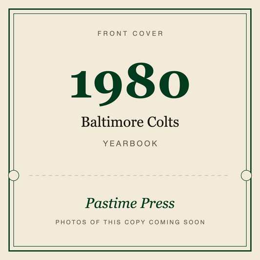 1980 Baltimore Colts Yearbook, front cover