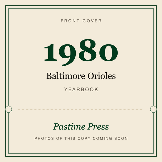 1980 Baltimore Orioles Yearbook, front cover