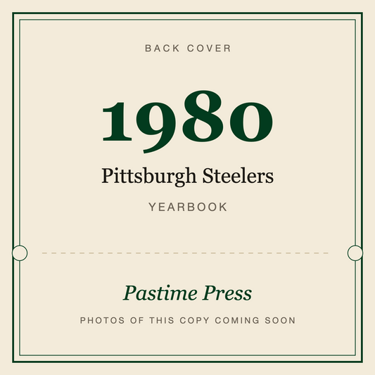 1980 Pittsburgh Steelers Yearbook, back cover