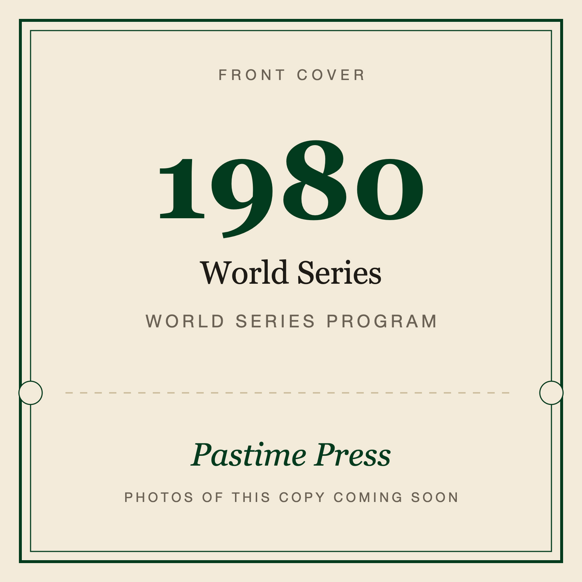 1980 World Series Program, front cover