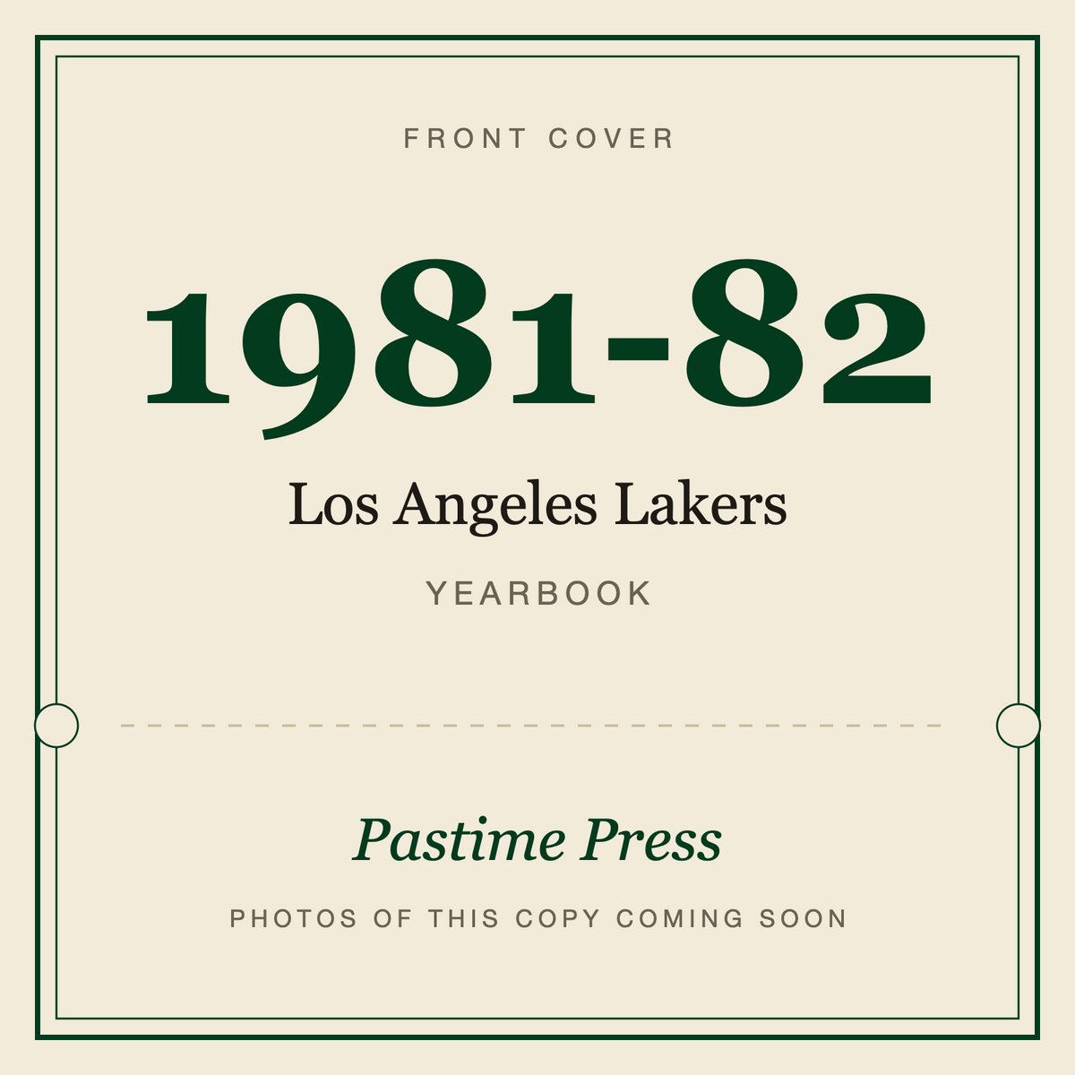 1981-82 Los Angeles Lakers Yearbook, front cover