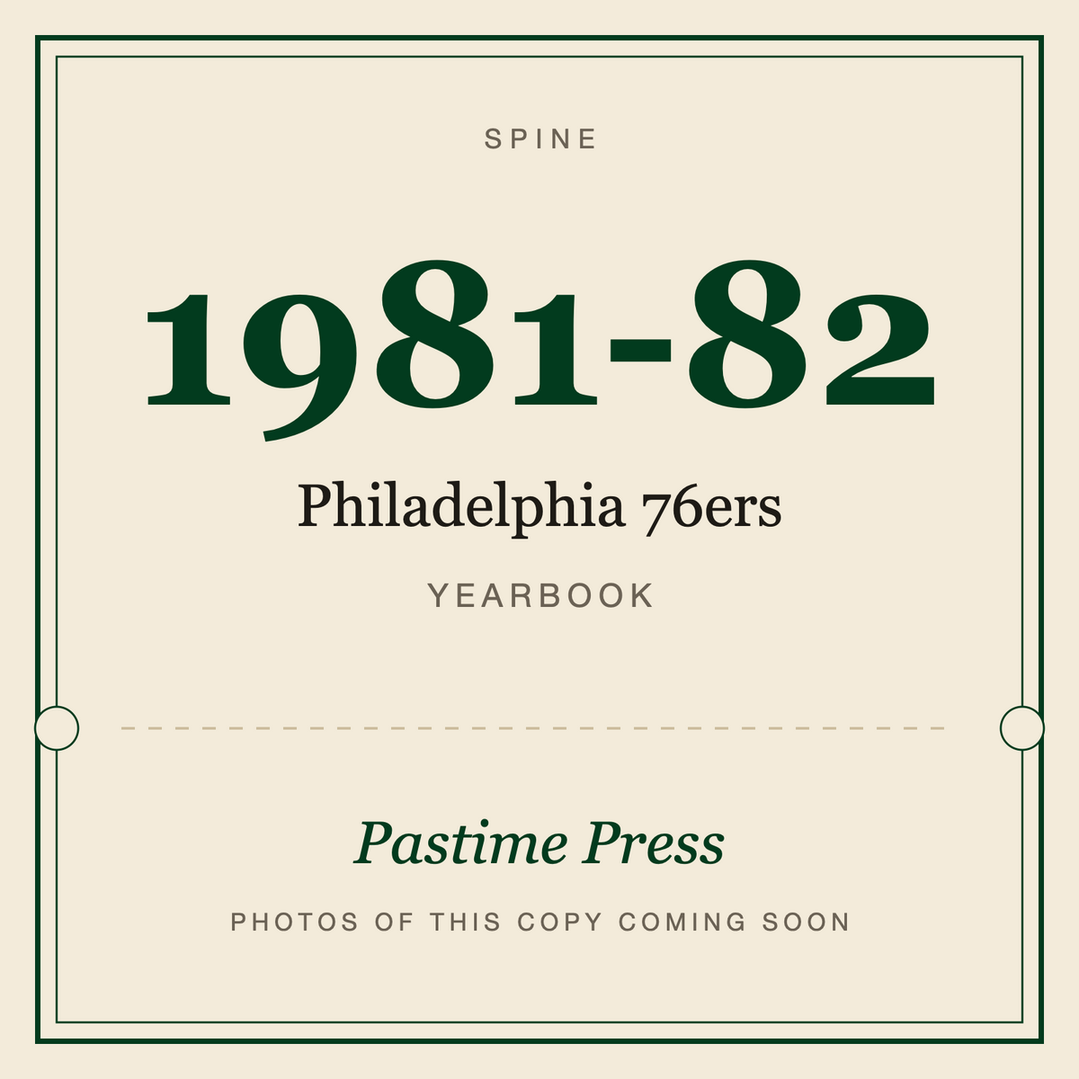 1981-82 Philadelphia 76ers Yearbook, spine