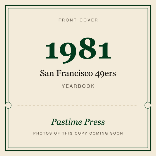 1981 San Francisco 49ers Yearbook, front cover