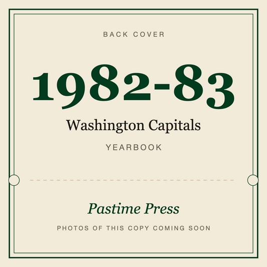 1982-83 Washington Capitals Yearbook, back cover