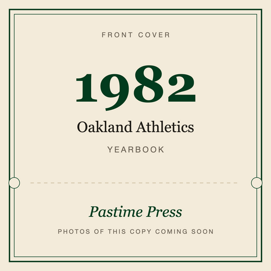 1982 Oakland Athletics Yearbook, front cover