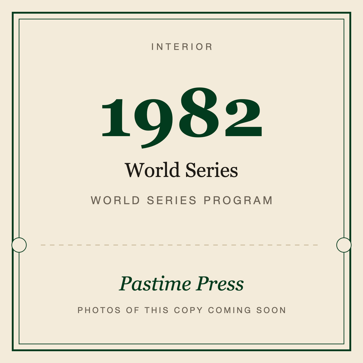 1982 World Series Program, interior