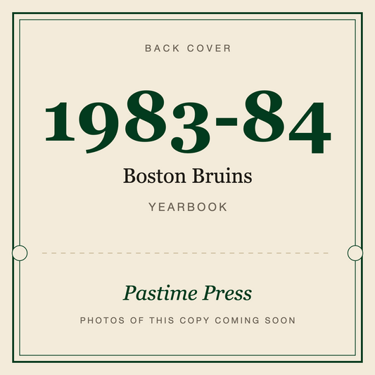 1983-84 Boston Bruins Yearbook, back cover