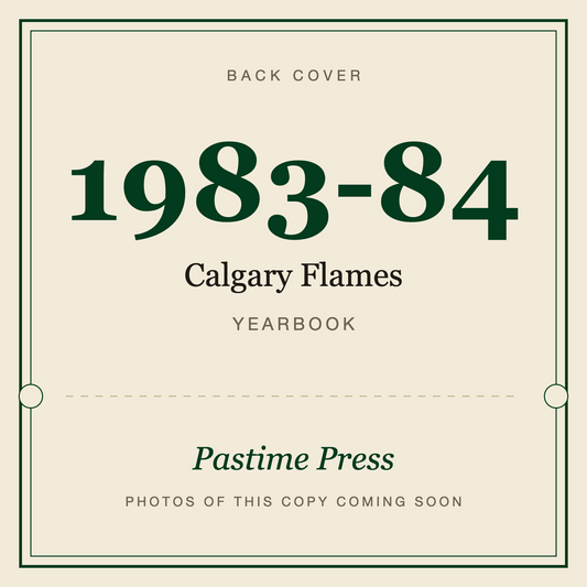 1983-84 Calgary Flames Yearbook, back cover