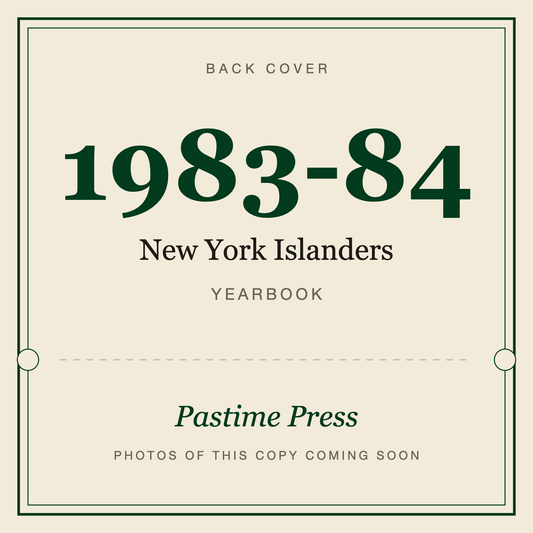 1983-84 New York Islanders Yearbook, back cover