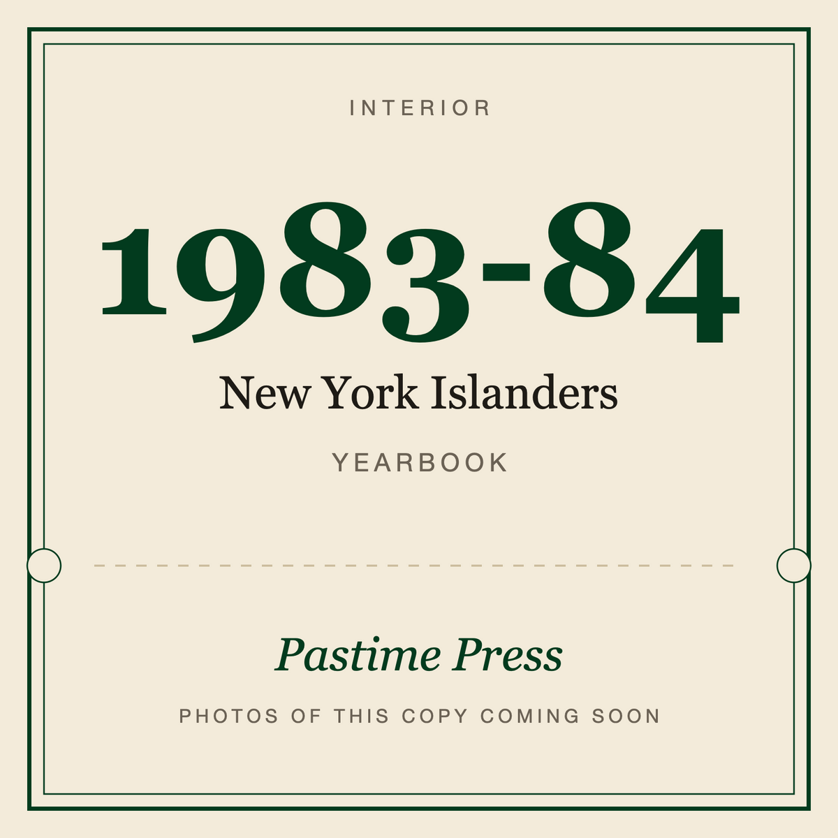 1983-84 New York Islanders Yearbook, interior